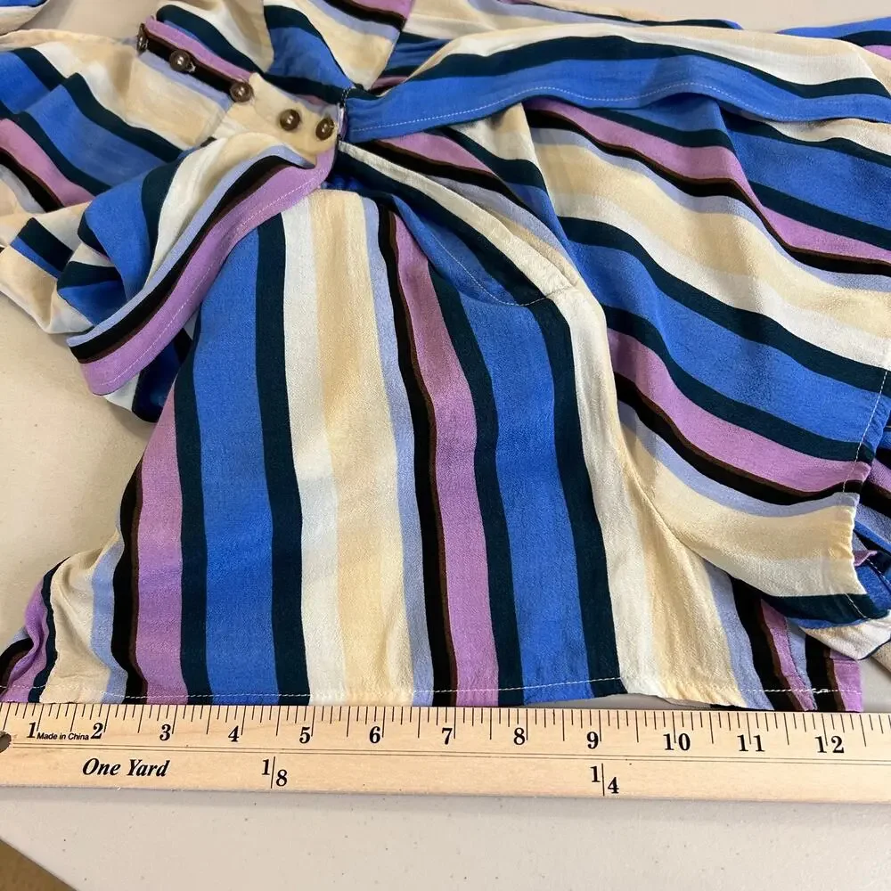 ASTR the Label Women's‎ Periwinkle Multi-Stripe Jumpsuit Romper Dress Size XS